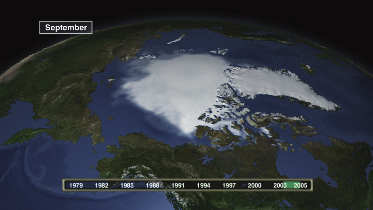  Abbildung 3: Eisdecke der Arktis zwischen 2003 - 2005